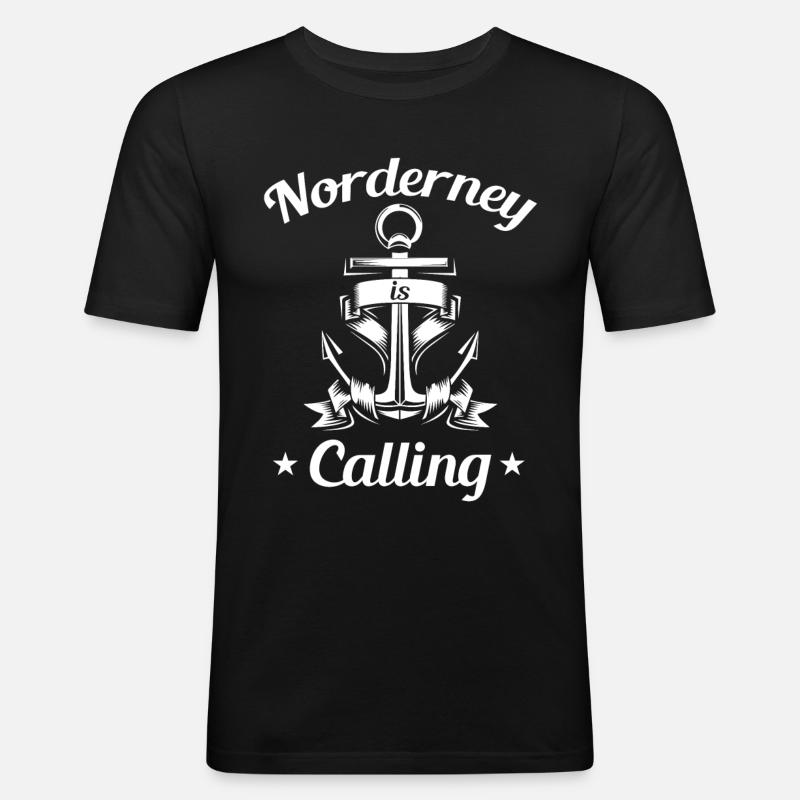 Norderney is calling - Men's Slim Fit T-Shirt - black