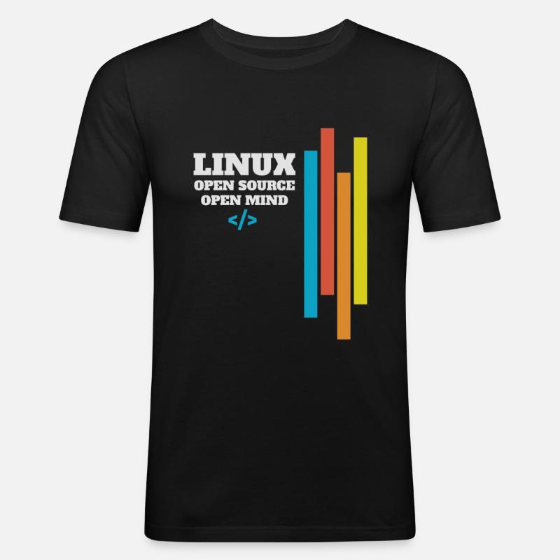 Cadeau d'administrateur de programmeur Linux - T-shirt près du corps Homme - noir