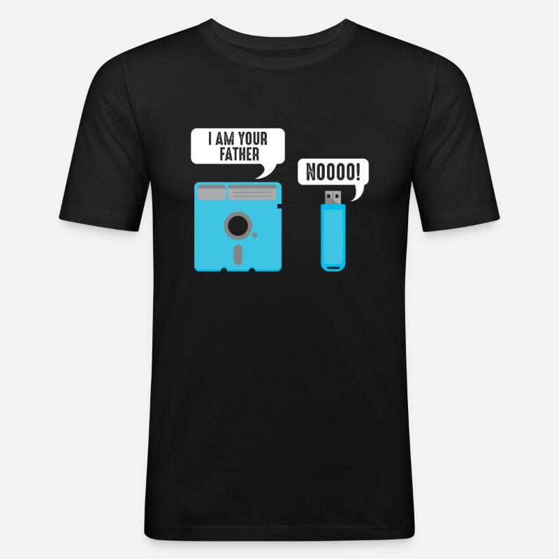 Witziges Programmierer & Nerd Zitat - Männer Slim Fit T-Shirt - Schwarz