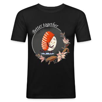 Sushi Better Together - Men's Slim Fit T-Shirt - black - Front - Nik (191cm)