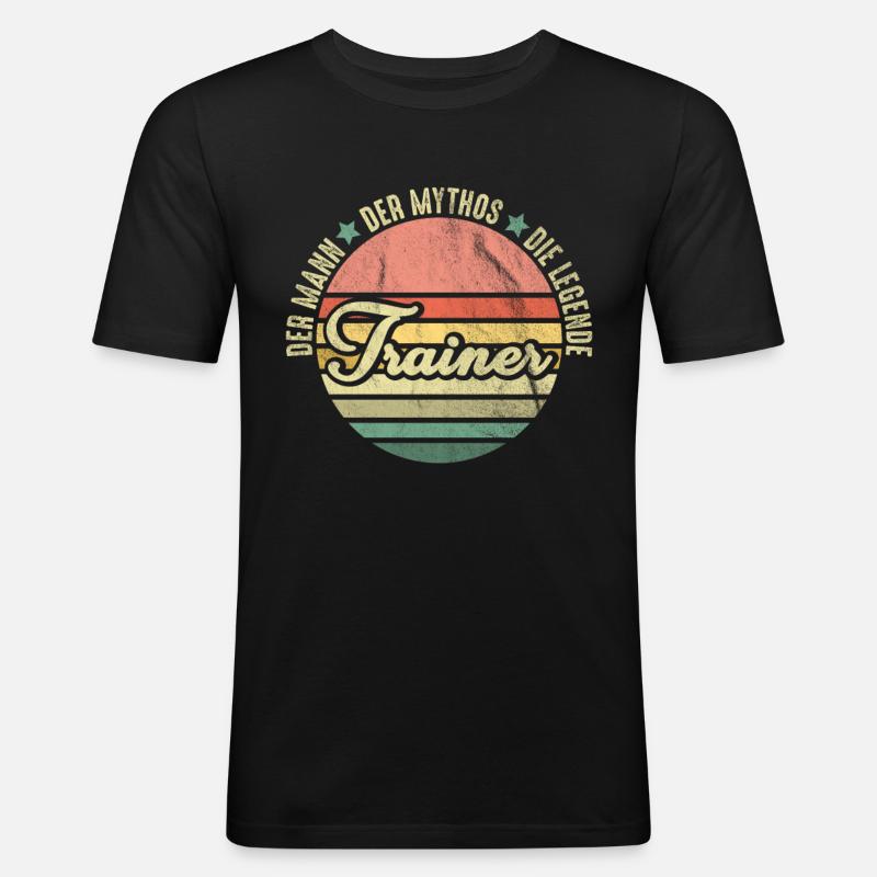 Trainer - Männer Slim Fit T-Shirt - Schwarz