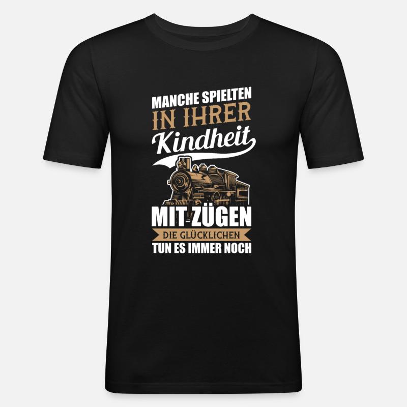 Eisenbahner Modellbauer Modellbau Geschenk - Männer Slim Fit T-Shirt - Schwarz