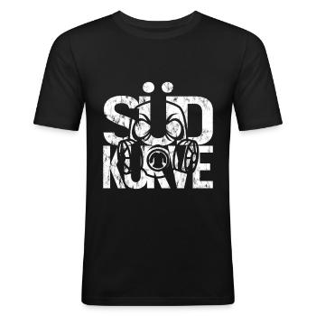 Südkurve - Fussball Fanshirt - Männer Slim Fit T-Shirt - Schwarz - Vorne - Nik (191cm)