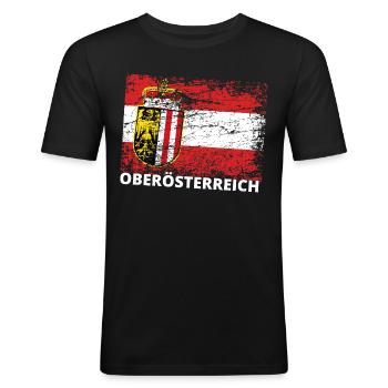 Oberösterreich - Österreich Upper Austria / Linz - Men's Slim Fit T-Shirt - black - Front - Nik (191cm)