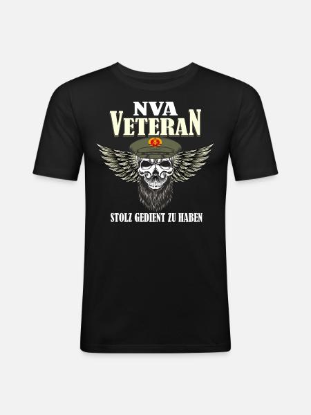 NVA Veteran DDR - Männer Slim Fit T-Shirt - Schwarz
