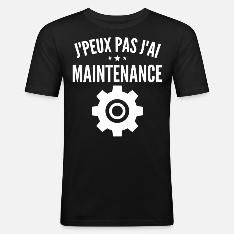 Wartung des Computers - Männer Slim Fit T-Shirt - Schwarz