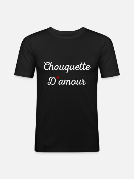 Chouquette d'amour - T-shirt près du corps Homme - noir