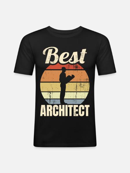 Grand architecte - T-shirt près du corps Homme - noir