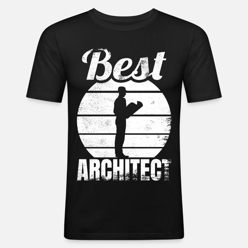 Bester Architekt - Männer Slim Fit T-Shirt - Schwarz