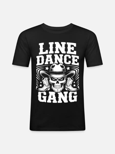 Line Dance Gang Skull Tee - Men's Slim Fit T-Shirt - black