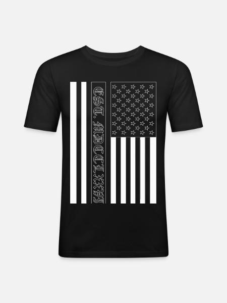 Est. MDCCLXXVI USA Flag - Men's Slim Fit T-Shirt - black