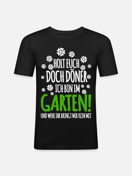 Gärtnerin Im Garten - Männer Slim Fit T-Shirt - Schwarz