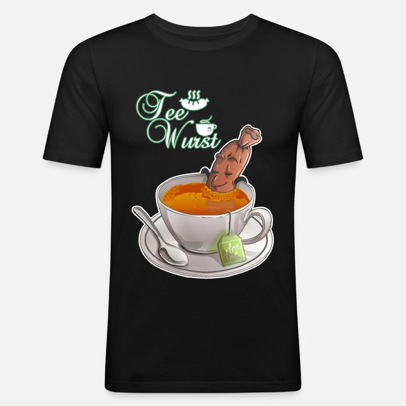 Teewurst  - Männer Slim Fit T-Shirt - Schwarz