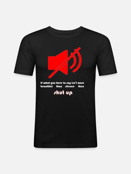 Silence - T-shirt près du corps Homme - noir