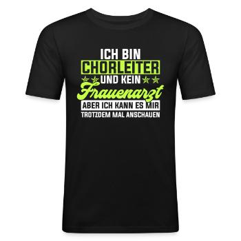 Chorleiter Dirigent Tenor Geschenk & Chorleiterin - Männer Slim Fit T-Shirt - Schwarz - Vorne - Nik (191cm)