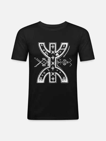 Amazigh Berber Symbol - T-shirt près du corps Homme - noir