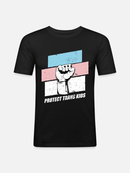 Protect Trans Kids - Men's Slim Fit T-Shirt - black