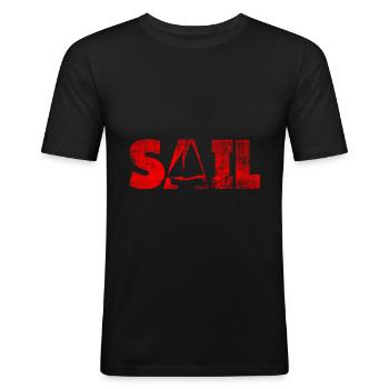 Segeln Segelboot Meer - Männer Slim Fit T-Shirt - Schwarz - Vorne - Nik (191cm)