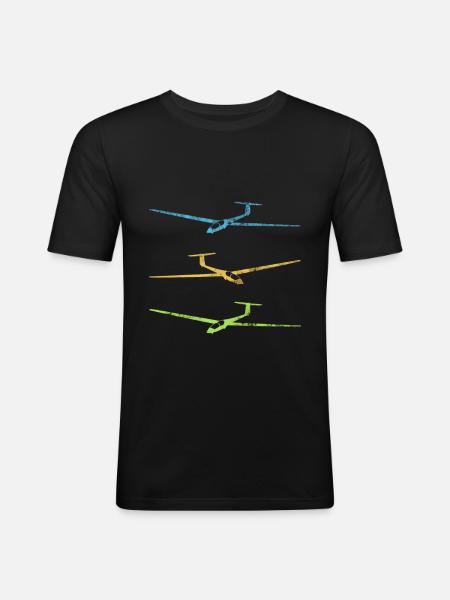 Gliding thermic glider - Men's Slim Fit T-Shirt - black