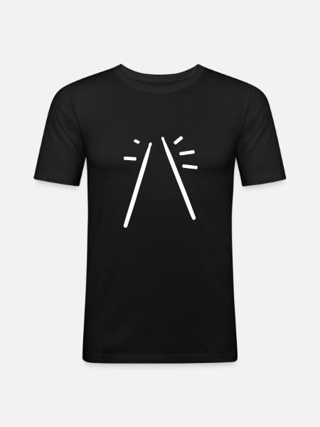Drum Drumsticks Illustration - T-shirt près du corps Homme - noir