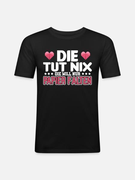 Origami - Männer Slim Fit T-Shirt - Schwarz