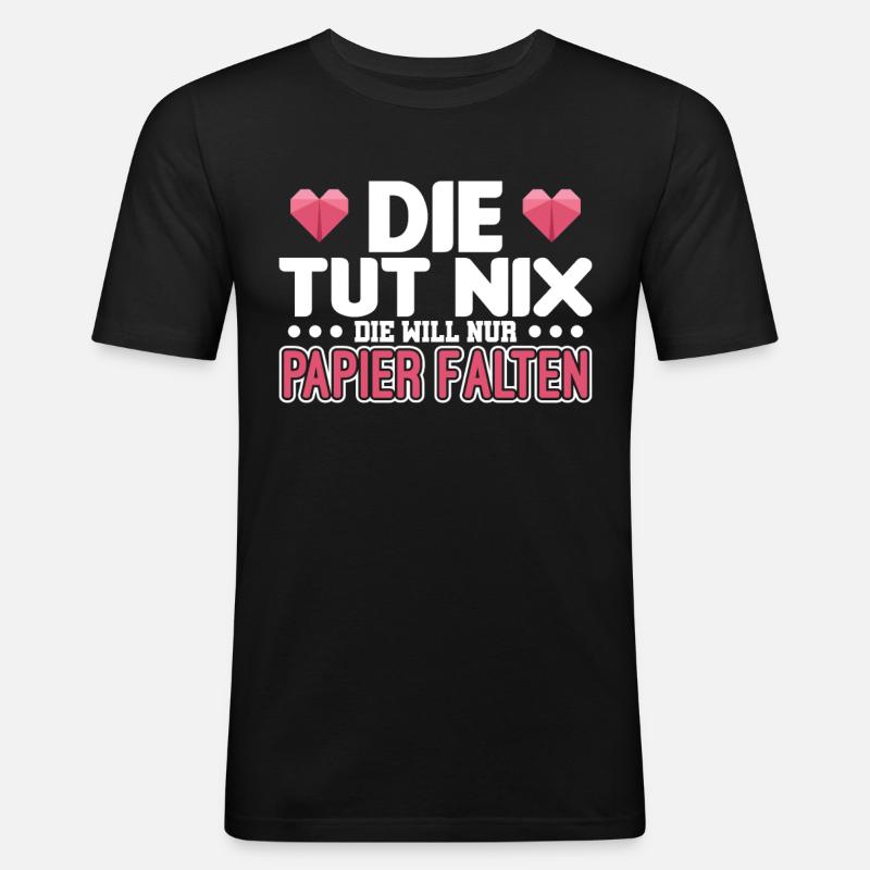 Origami - Männer Slim Fit T-Shirt - Schwarz