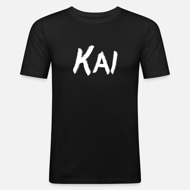 Kai Name Geschenkidee - Männer Slim Fit T-Shirt - Schwarz