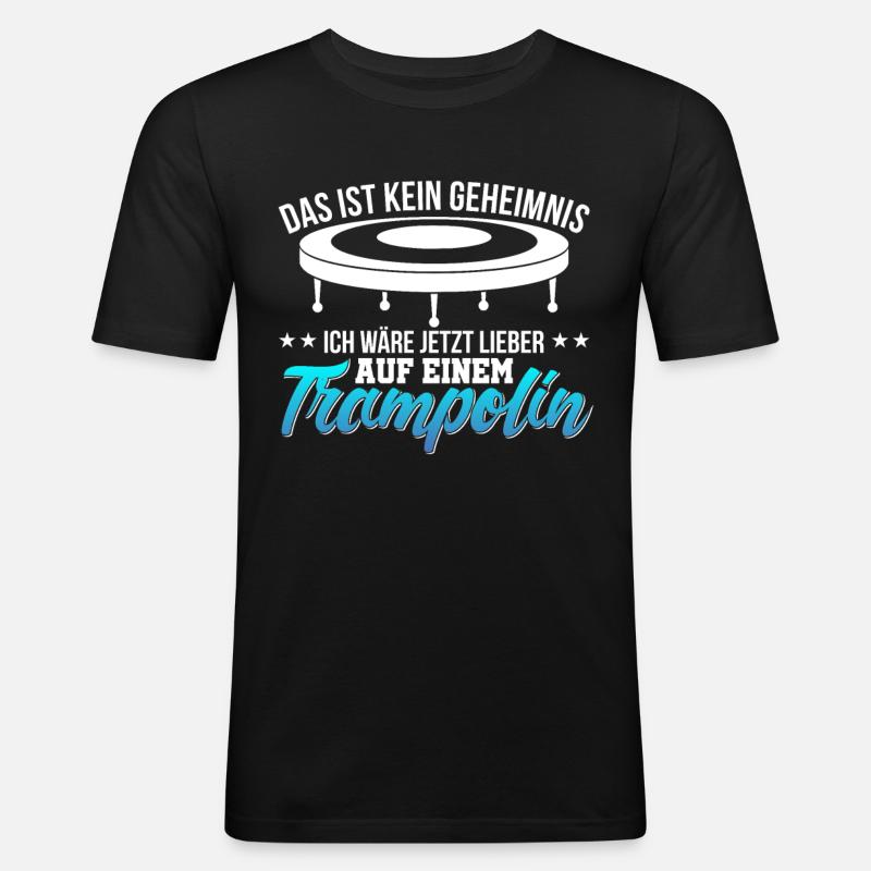 Trampolin - Männer Slim Fit T-Shirt - Schwarz