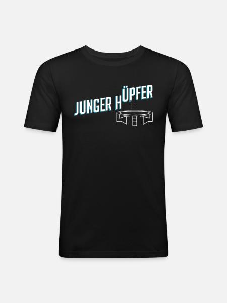 Trampolin - Männer Slim Fit T-Shirt - Schwarz