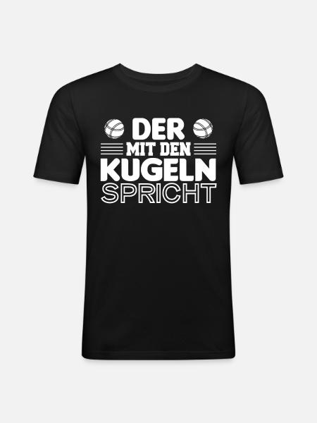 Petanque - Männer Slim Fit T-Shirt - Schwarz