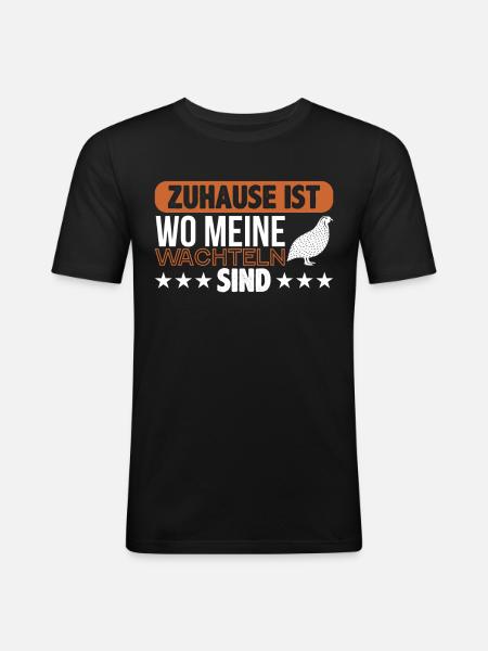 Wachtel - Männer Slim Fit T-Shirt - Schwarz