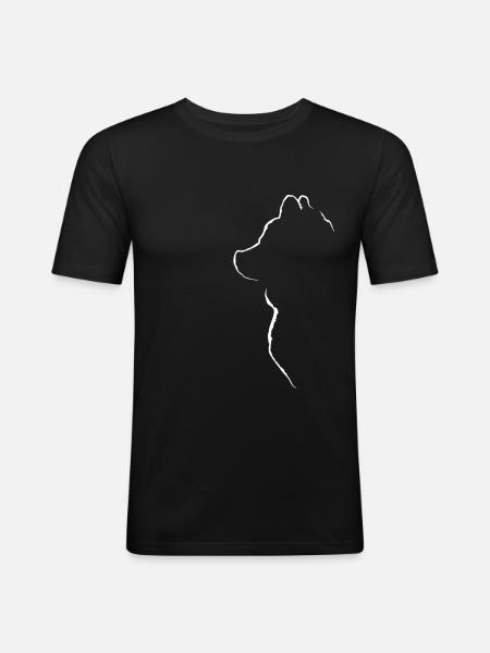 Dog picture silhouette - Men's Slim Fit T-Shirt - black