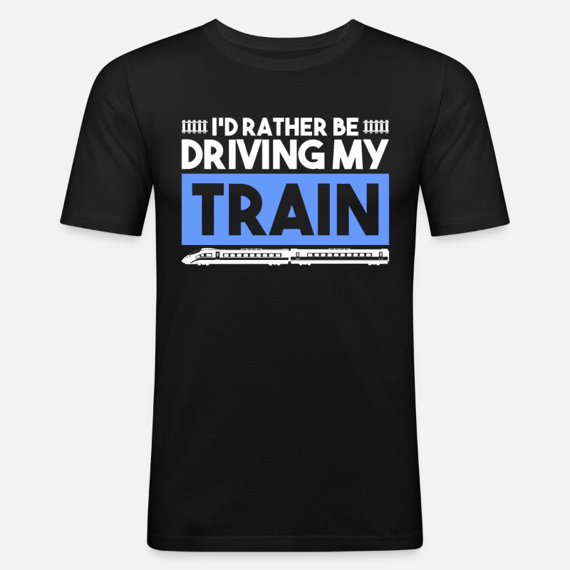 Lokführer - Männer Slim Fit T-Shirt - Schwarz