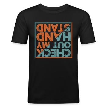 Artistic gymnastics gymnastics acrobatics floor exercise - Men's Slim Fit T-Shirt - black - Front - Nik (191cm)