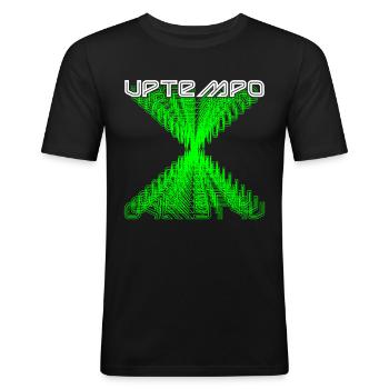 200 BPM Festival Techno Rave Gift - Men's Slim Fit T-Shirt - black - Front - Nik (191cm)