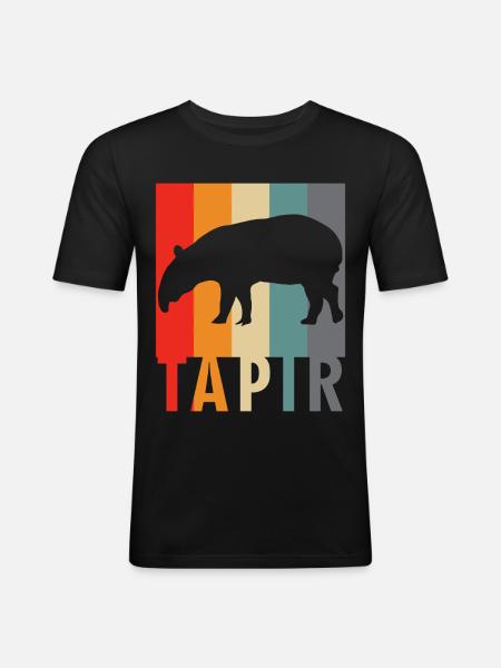 Tapir - Retro Design Saying - Men's Slim Fit T-Shirt - black