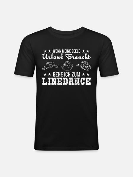 Linedancer Tänzer Linedance Geschenk - Männer Slim Fit T-Shirt - Schwarz