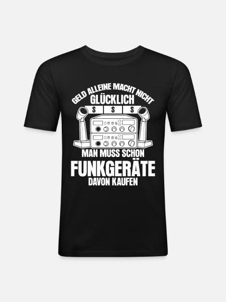 Amateurfunk - lustiger Funkgeräte Spruch - Männer Slim Fit T-Shirt - Schwarz