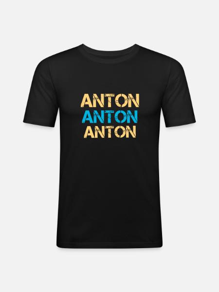 Anton, Anton name, Anton gift - Men's Slim Fit T-Shirt - black