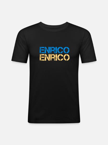 Enrico - Männer Slim Fit T-Shirt - Schwarz
