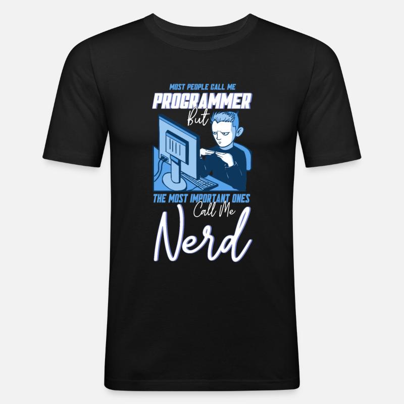 Programmeurs de logiciels geeks - T-shirt près du corps Homme - noir
