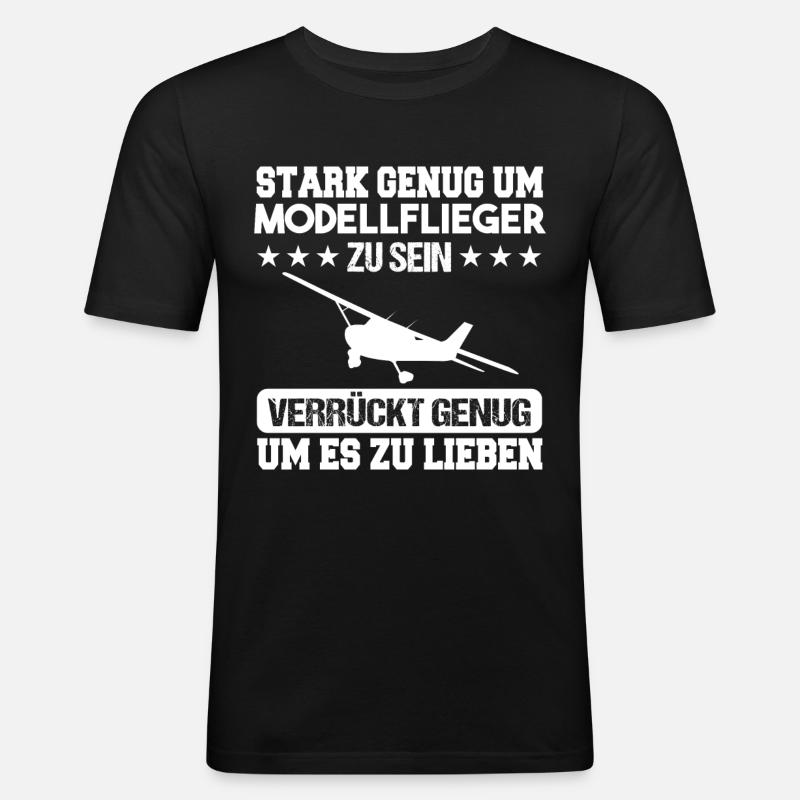 Pilot Modellflieger Modellflug - Männer Slim Fit T-Shirt - Schwarz