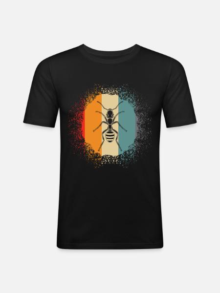 Ants Retro Ant - Men's Slim Fit T-Shirt - black