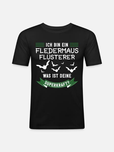 Bat Tierliebhaber Fledermäuse - Männer Slim Fit T-Shirt - Schwarz