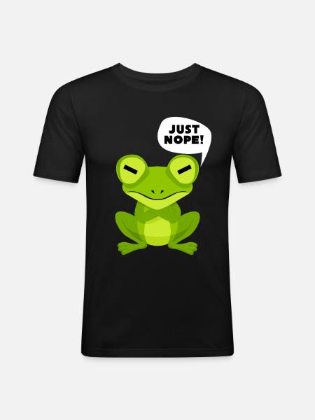 Frog Saying - Just Nope! - Men's Slim Fit T-Shirt - black