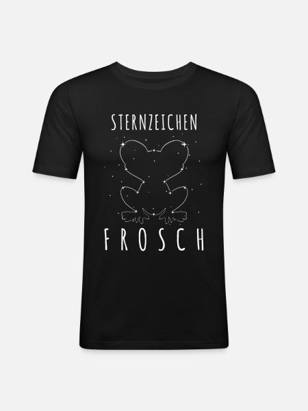 Frosch Frösche Sterne - Männer Slim Fit T-Shirt - Schwarz