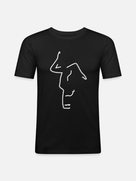 Handstand Gymnastics Lines - Men's Slim Fit T-Shirt - black