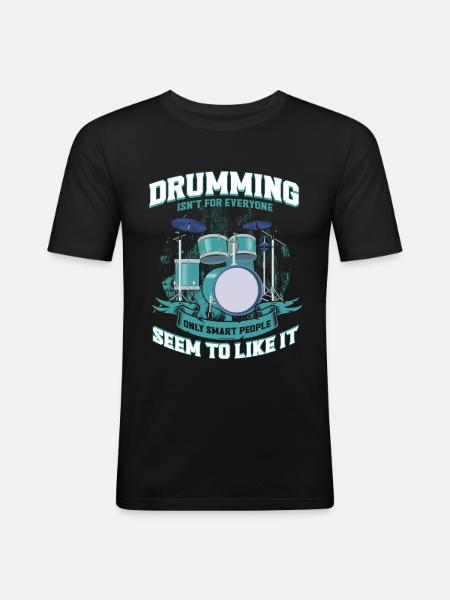 Percussion Drummer Drums Gift - Men's Slim Fit T-Shirt - black