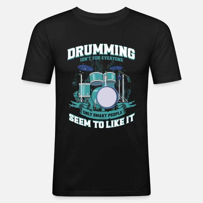 Percussion Drummer Schlagzeug Geschenk - Männer Slim Fit T-Shirt - Schwarz