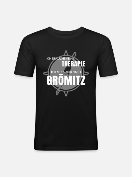 Grömitz Urlaub Spruch - Männer Slim Fit T-Shirt - Schwarz